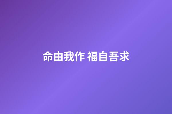 命由我作 福自吾求